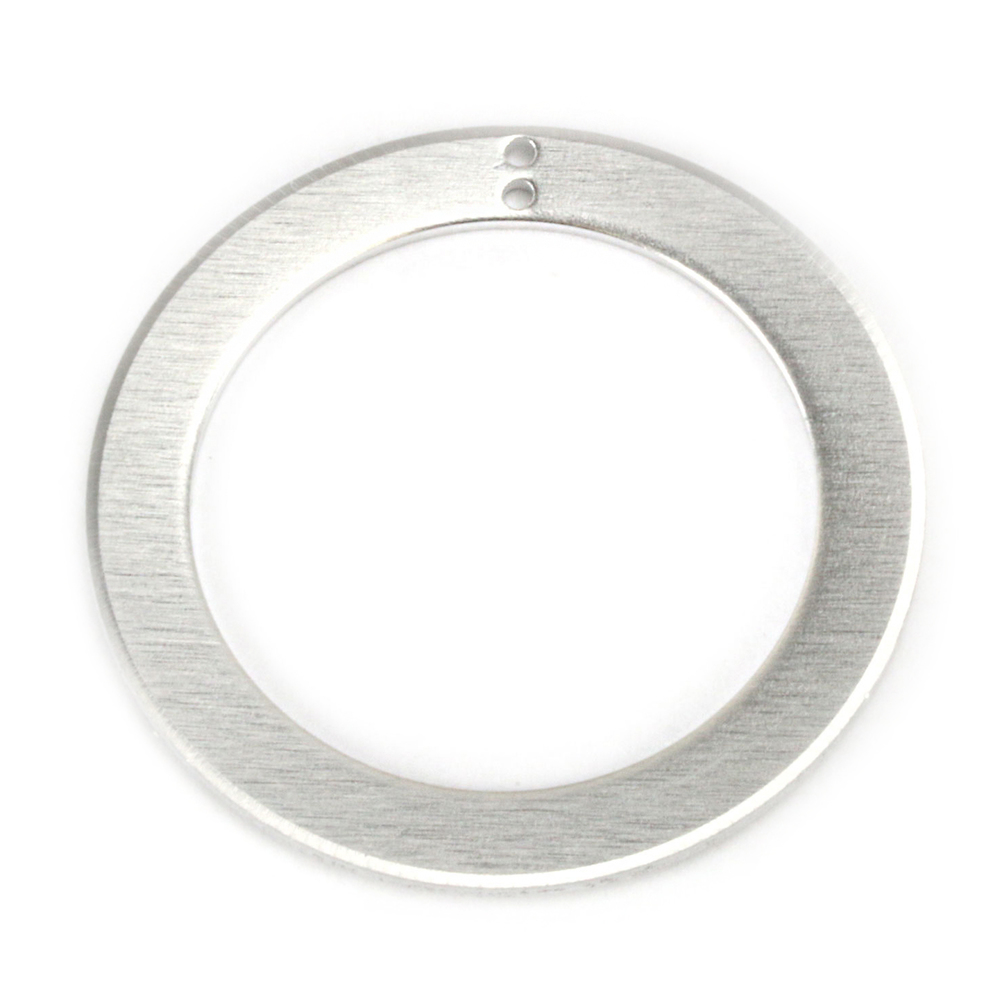Metal Stamping Blanks Aluminum Washer, 51mm (2") with 38mm (1.5") ID with 2 Holes, 14g, Pack of 5